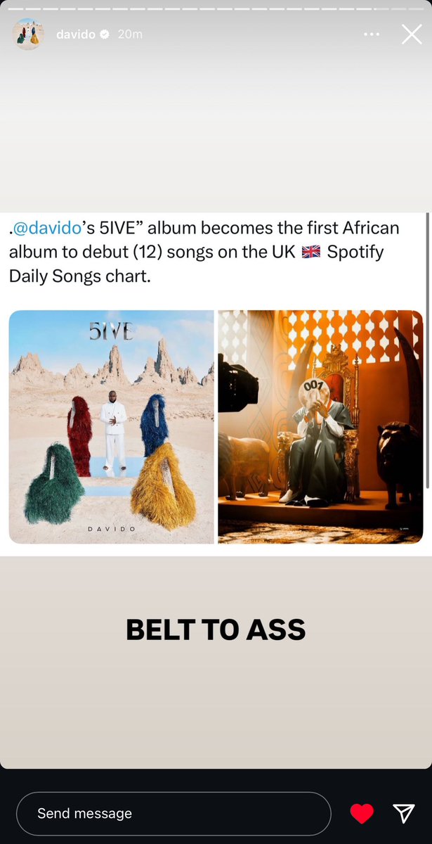 Dicksonfavour16's tweet photo. Davido! Give me 5ive reason why I won't love you for a 5ive thousand times🤧⚔️🖐️

#5IVE #Davido #album https://t.co/z7UArxWlqU
