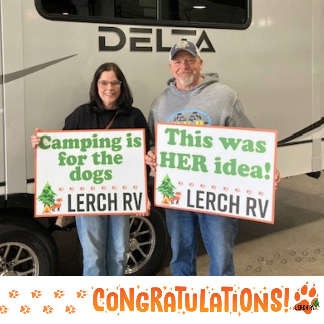 LerchRV's tweet photo. Big thanks to Debra & Doug from Etters, PA for following the Fox to better RV savings and towing home their new Delta 294RK! 🎉 Welcome to the FAM-ALLY! 🦊 #AllianceRV #Allies #HappyCampers #FollowTheFox #LerchRV #famally https://t.co/Sc8Cs2BpWh