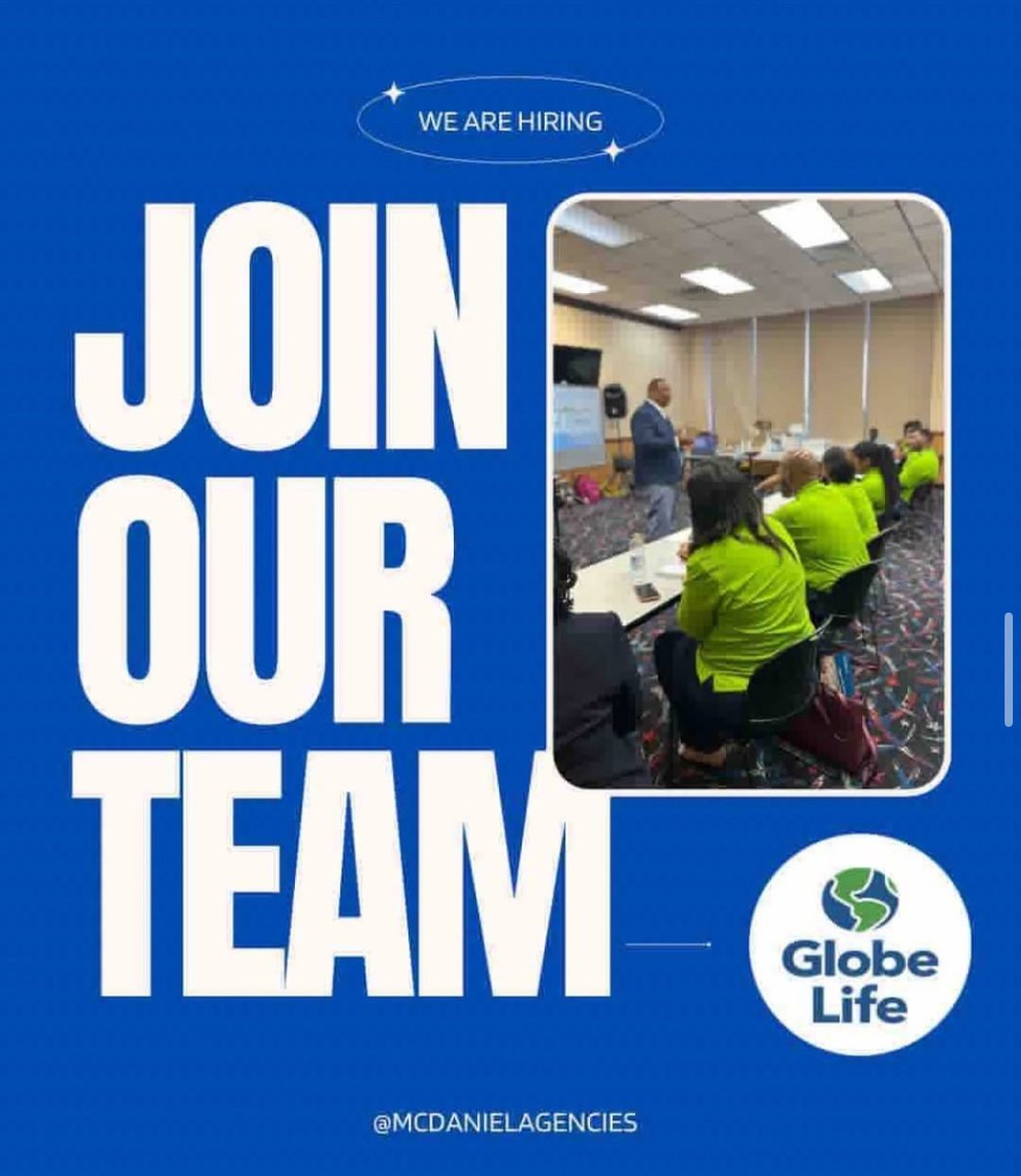 McDanielAgency's tweet photo. Ready to start something new, join our team and become a licensed agent.
#nowhiring #applynow #globelifelifestyle #McDanielAgencies #opportunityawaits https://t.co/voIUJ8gswH