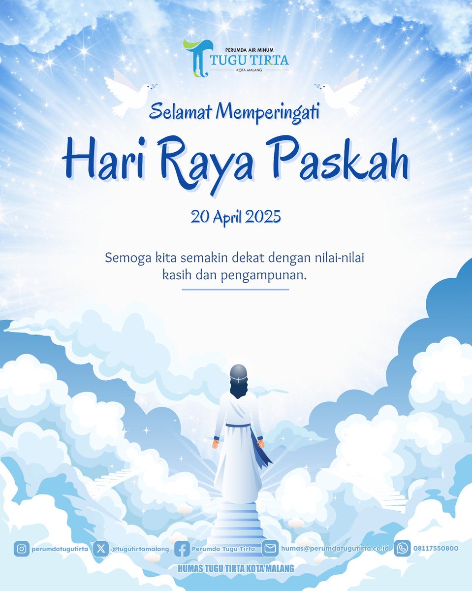 Di hari Paskah ini semoga hati kita  dipenuhi dengan kegembiraan dan limpahan kasih Tuhan. Kiranya cahaya kasih Tuhan menerangi kehidupan kita dan orang-orang terkasih.

#TuguTirta
#HariPaskah