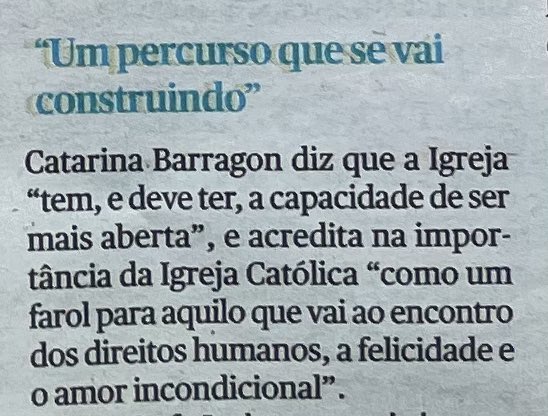 a_lua_ada's tweet photo. Obrigada @Publico ! 

Queremos ser presentes na nossa religião tal e qual como somos! Há uma diferença entre, o que é suposto ser o amor incondicional da religião em relação ao ser humano, e an agenda egoísta da instituição que é a Igreja. https://t.co/VhBOYyT6Mo