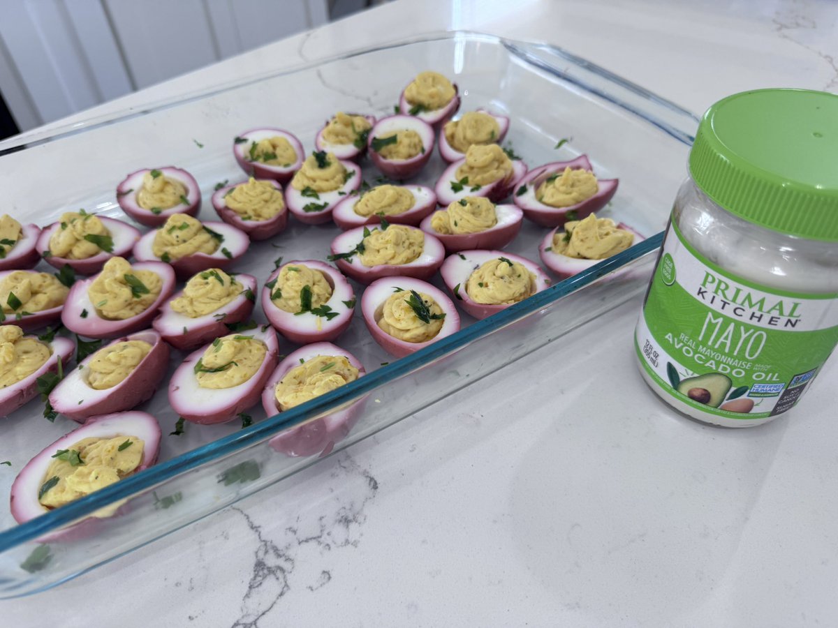 Dr. Ryan Attar (@ryanattar) on Twitter photo Beet and red wine pickled deviled eggs for Easter. Made with <a href="/Mark_Sisson/">Mark_Sisson</a>’s awesome mayo.
<a href="/PrimalKitchenCo/">Primal Kitchen</a> Beet and red wine pickled deviled eggs for Easter. Made with <a href="/Mark_Sisson/">Mark_Sisson</a>’s awesome mayo.
<a href="/PrimalKitchenCo/">Primal Kitchen</a>