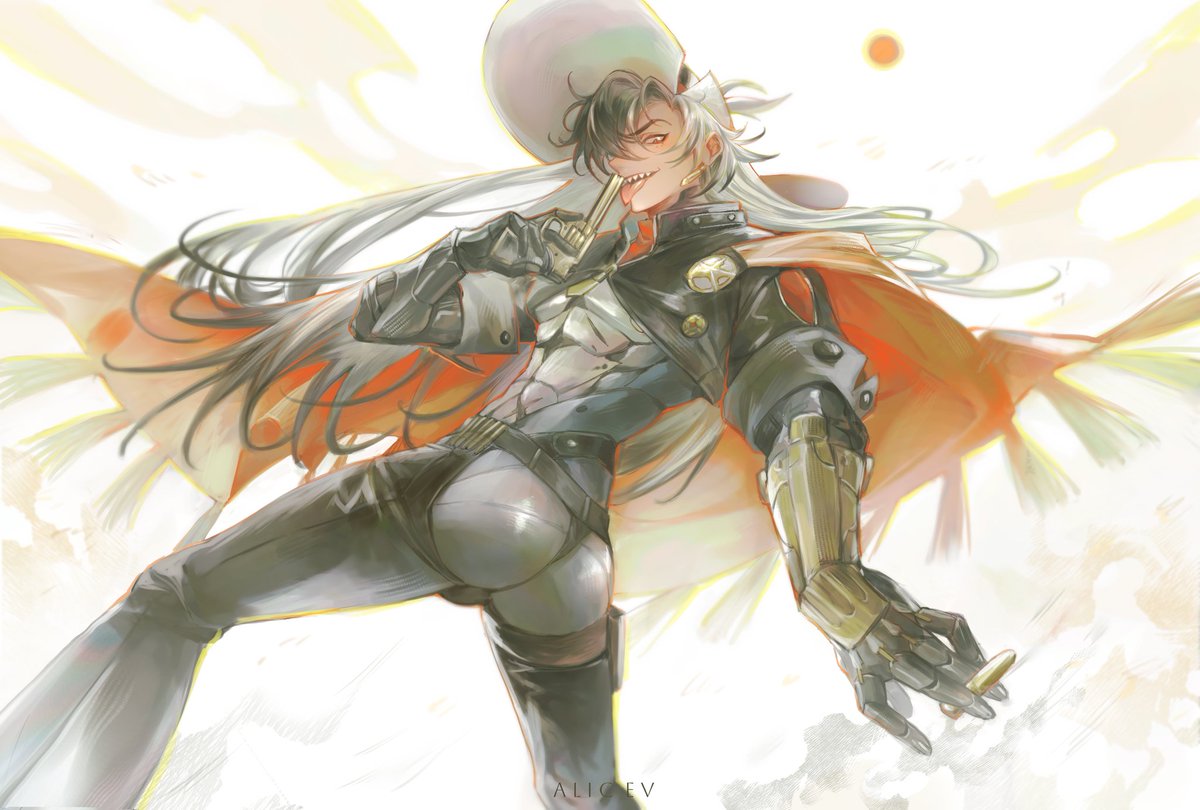 ALICEVSELIET's tweet photo. I don't remember what his pants look like, something like that 🤔

#HonkaiStarRail #Boothill https://t.co/SyqUMjKikQ