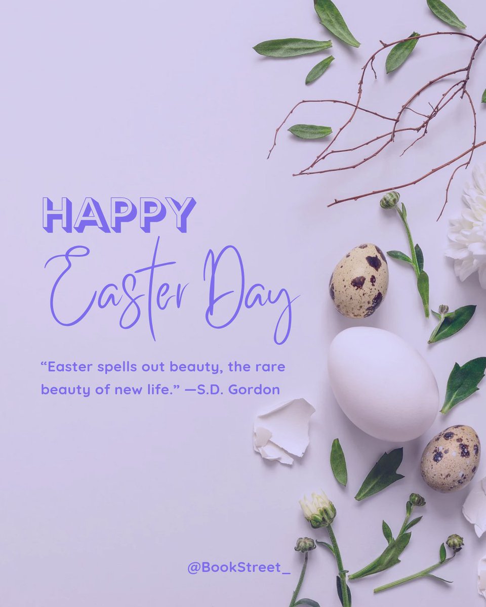 BookStreet_'s tweet photo. Easter spells out beauty, the rare beauty of new life" - S.D. Gordon 
Happy Easter 🌸

#HappyEaster2025 #Easter2025 #EasterSunday https://t.co/fYd1LzuVJH