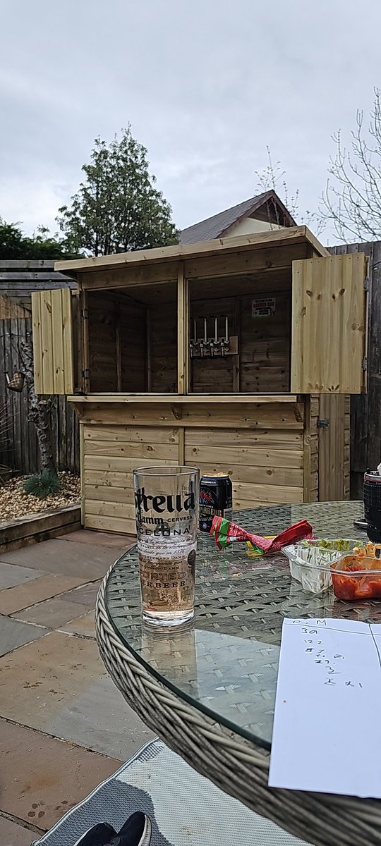 Today i have mainly been putting up the garden pub...