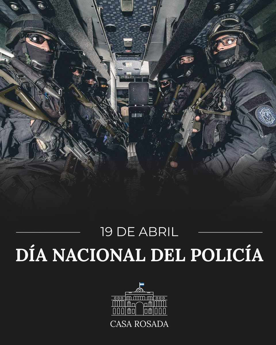 Este 19 de abril conmemoramos el Día Nacional del Policía, rindiendo homenaje a quienes, con entrega y compromiso, trabajan día a día para proteger y velar por la seguridad del pueblo argentino.