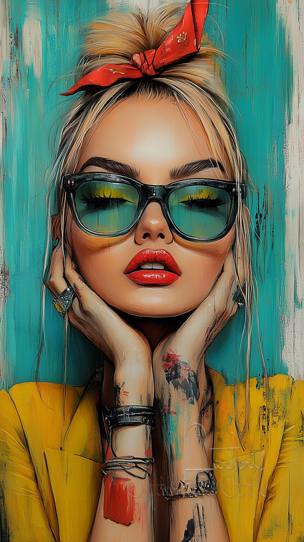 DWA_Factory's tweet photo. ❤️ Urban Art Girl with Sunglasses | Digital Wall Art
Bold digital portrait of a stylish woman with neon sunglasses, red bow, and dripping paint effects.

#StreetStylePortrait #BoldWallArt #UrbanChicArt #DigitalWallArtFactory #BuyDigitalArt #DownloadHighResArt https://t.co/FC0wTIVLZ7