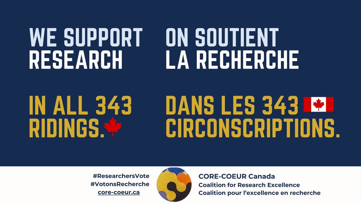 At T-8 in #Elxn45 what can🇨🇦researchers do? 
1. Declare an intention to #VoteResearch 
2. Tag your candidates!🎯

👉Info: core-coeur.ca

📢Que faire en ce T-8?
1. Déclarez une intention de #VoterRecherche 
2. Étiquetez vos candidats!🗳️

#VotonsRecherche #ResearchersVote
