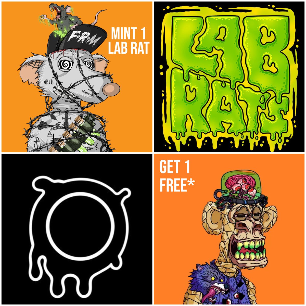 Fat Rat Mafia 🧀🐭 (@fatratmafia) on Twitter photo <a href="/FatRatMafia/">Fat Rat Mafia 🧀🐭</a> x <a href="/OrdiMutants/">🧪OrdiMutants</a>
“The LAB”🧪✨ Collaboration
Mint 1 LAB RAT 🧪🐭 on SOL: w3lp.io/mint/lab
Get 1 FREE* <a href="/OrdiMutants/">🧪OrdiMutants</a> 🧪🦧 on BTC (Ordinals)
*DM <a href="/FatRatMafia/">Fat Rat Mafia 🧀🐭</a> with proof of Lab Rats mint to get special code for FREE OrdiMutants mint (excludes inscription fees) <a href="/FatRatMafia/">Fat Rat Mafia 🧀🐭</a> x <a href="/OrdiMutants/">🧪OrdiMutants</a>
“The LAB”🧪✨ Collaboration
Mint 1 LAB RAT 🧪🐭 on SOL: w3lp.io/mint/lab
Get 1 FREE* <a href="/OrdiMutants/">🧪OrdiMutants</a> 🧪🦧 on BTC (Ordinals)
*DM <a href="/FatRatMafia/">Fat Rat Mafia 🧀🐭</a> with proof of Lab Rats mint to get special code for FREE OrdiMutants mint (excludes inscription fees)