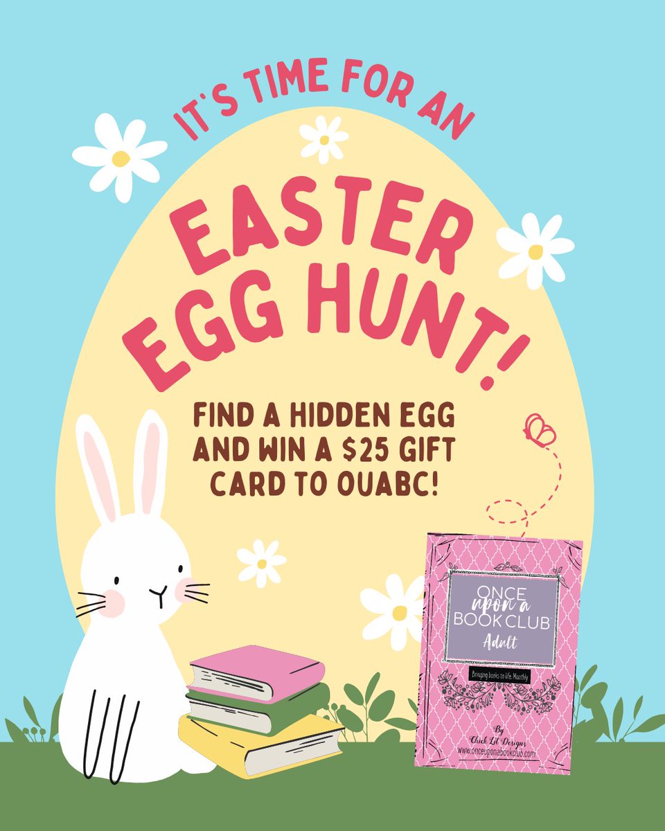 OUABookClub's tweet image. The Once Upon a Book Club team has decided to throw an Easter Egg Hunt! 🐣 Read the clues for the locations of each egg, then head to our website l8r.it/XfTP and start hunting before these discount codes scamper away! 🐇 #ouabc #scavengerhunt #prize #giftcard #books
