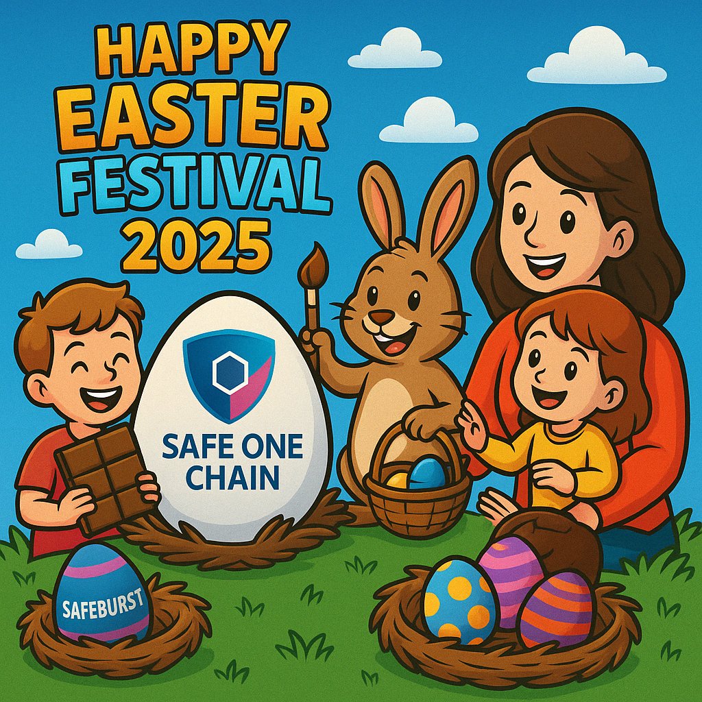 SafeOne_Chain's tweet photo. Wishing everyone a joyful and colorful #EasterFestival 2025 around the globe!
May your day be filled with peace, chocolate, and hidden surprises.
With love from the #SafeOneChain Team
#Easter #CryptoCommunity #SafeBurst #Web3
$SAFO $BNB $BTC https://t.co/qAjuQSKNqS