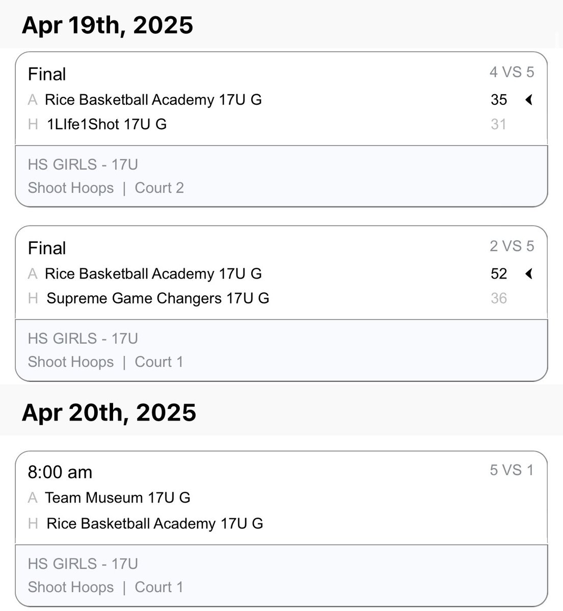 Rice Basketball Academy™️ (@rice_b_academy) on Twitter photo RBA 17u girls off to a 2-0 start in Philly! Next game 8am tomorrow! <a href="/PRO16G/">NXTPRO Girls League</a> <a href="/CoachMoRammuny/">Mo Rammuny</a> <a href="/jumpstartbball/">Jumpstart Basketball⚡️🏀</a> RBA 17u girls off to a 2-0 start in Philly! Next game 8am tomorrow! <a href="/PRO16G/">NXTPRO Girls League</a> <a href="/CoachMoRammuny/">Mo Rammuny</a> <a href="/jumpstartbball/">Jumpstart Basketball⚡️🏀</a>