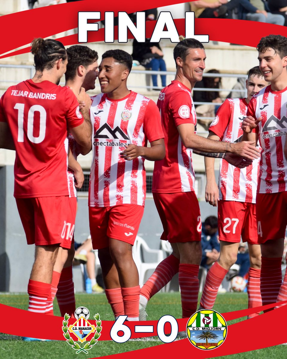 👊🏽✅ 𝗪𝗜𝗜𝗜𝗜𝗡𝗡𝗡𝗡𝗡𝗡!

ℹ️ Impecable partit dels nostres per imposar-se al CD Migjorn amb solvència i seguir sumant de 3 en la 𝟑ª𝐑𝐅𝐄𝐅 amb un póker de Pareja, un gol de Loren i un altre de Marcos

🔥 Vamosss!!

#OrgullManacorí