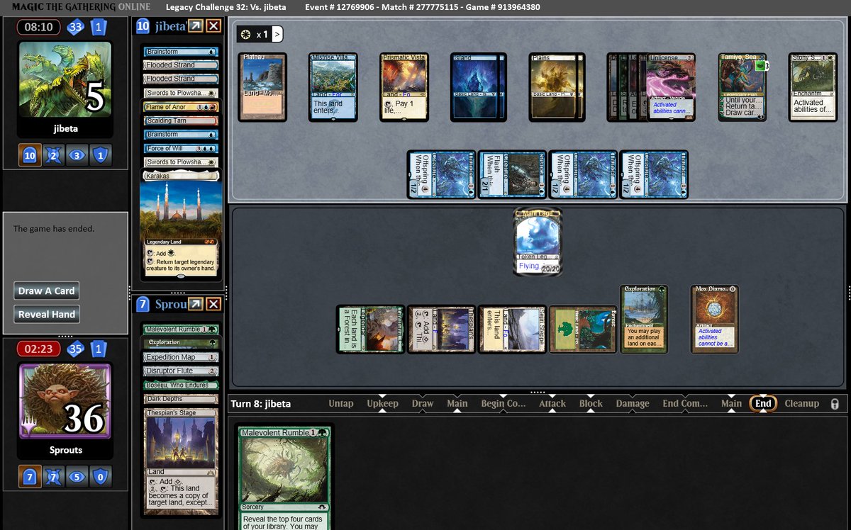 SproutsMtg's tweet image. Won another Legacy Challenge with Lands
Meant to take a longer break but saw a meta full of delver and couldnt resist ^^
GGs