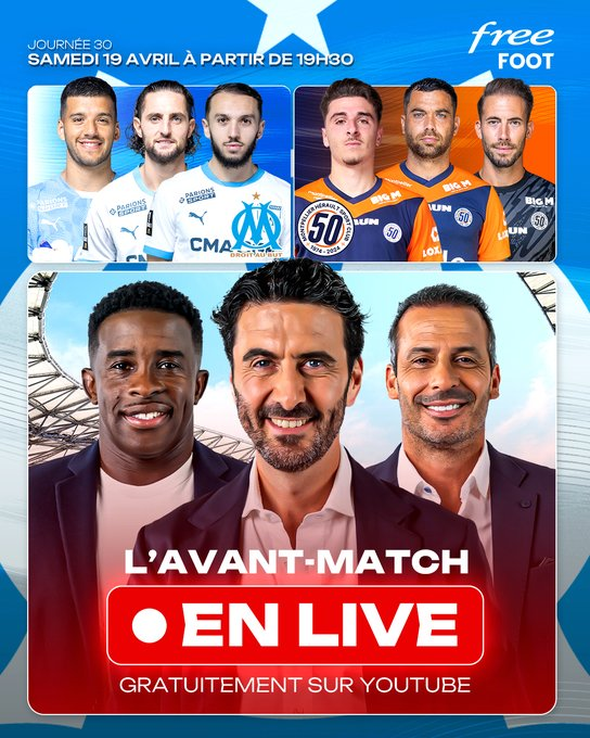 FreeFoot's tweet photo. 🔝 OM-Montpellier en direct du Vél' ! 🔥 

C'est maintenant sur Youtube avec @alexandreruiz accompagné de @riomavuba et @Ludovic_Giuly !

👉https://t.co/cDoXSJiw42 
👉https://t.co/cDoXSJiw42

#OMMHSC #TeamOM https://t.co/gyVM6aSMip