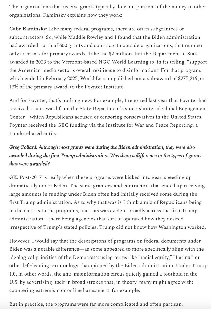 "Racket’s Twitter Files and other reporting have extensively documented many of the anti-disinformation and misinformation programs and organizations that the federal government supported, like the Election Integrity Project, Cyber Threat Intelligence (CTI League), and the Center
