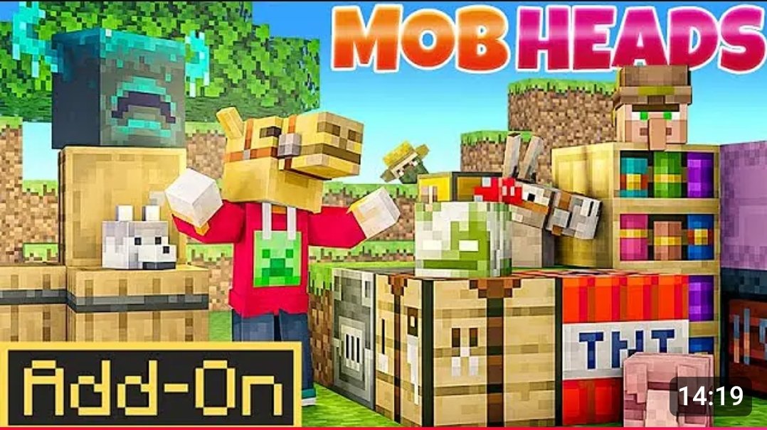 GamingWith9547's tweet photo. @eckoxsoldier  please do a new review of the mob heads addon

They have introduced effects to different mob heads. 

A cod head will give you water-breathing, a donkey head will give you a speed boost and a wondering trader head give you village hero https://t.co/yePTBMCGMp