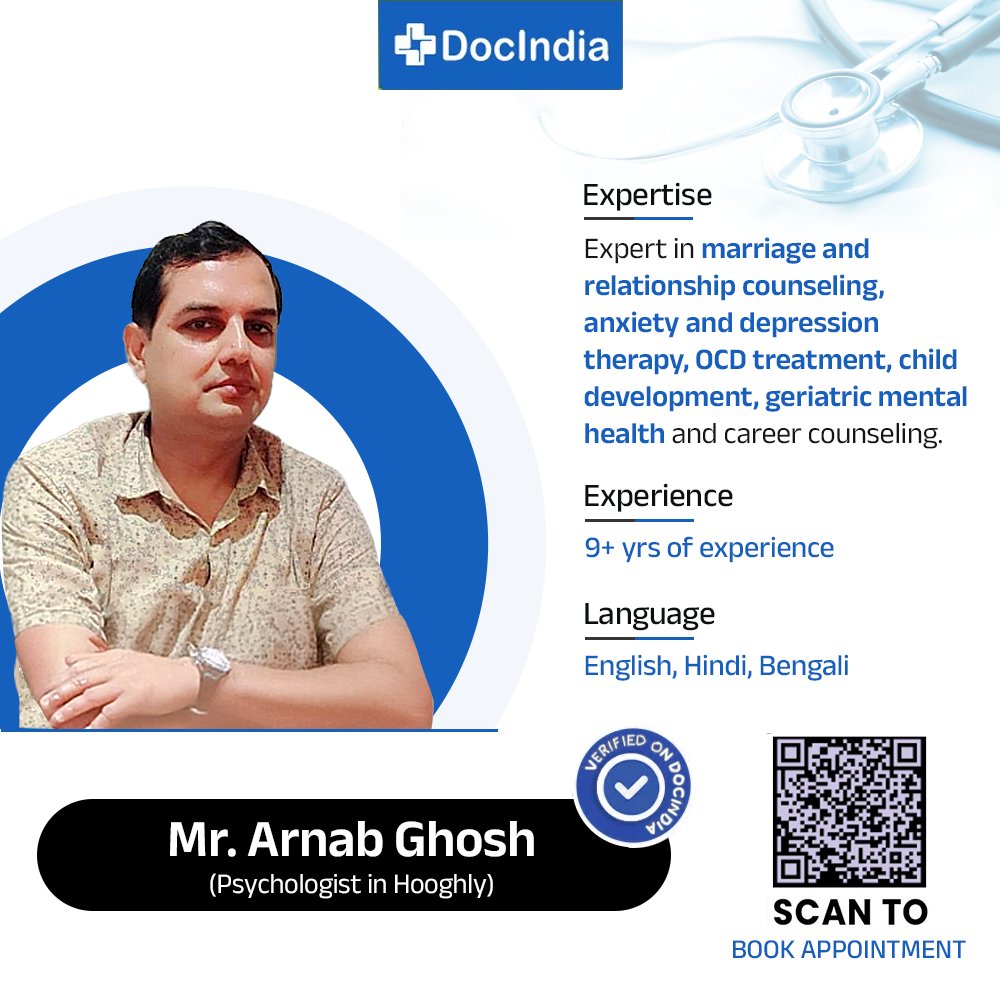 DocIndiaOrg's tweet photo. Meet Mr. Arnab Ghosh, a skilled and compassionate psychologist based in Hooghly, who is here to help you navigate life's ups and downs with care and expertise. Book an appointment: https://t.co/EMXws1M50L
#MentalHealthMatters #DocIndia #emotionalwellness https://t.co/pV0VLCTMBl