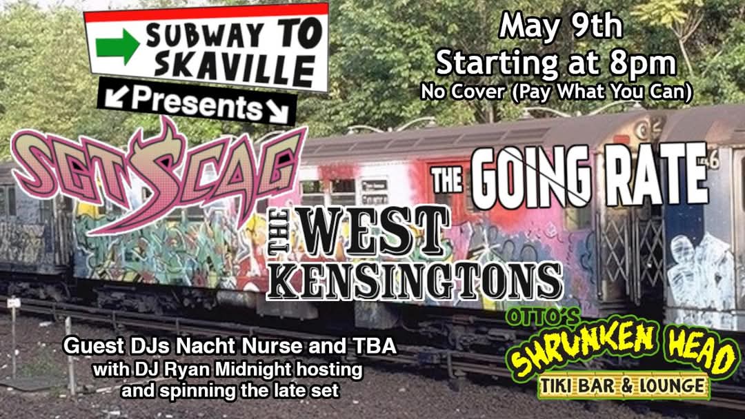 Last time we played NYCwe played a big ass room with some legends. 5/9 - we get back to reality in the smallest room possible with Subway to Skaville at @ottosnyc with @thewestkensingtons @thegoingrate and DJs Nacht Nurse + DJ Ryan Midnight  Free (with donation) so come enjoy!!!