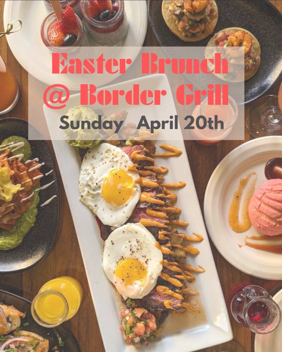 There's still time to reserve for our egg-stra special Easter Brunch @ #BorderGrill #MandalayBay Sunday 4/20 10a-3p including a variety of unlimited small plates plus mini seasonal sweets such as Chocolate Easter Eggs, Lemon Poppy Seed Cupcakes, and Strawberry Tres Leches!