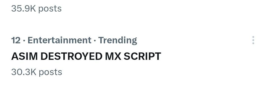 Are you trending guys 

ASIM DESTROYED MX SCRIPT

#AsimRiaz