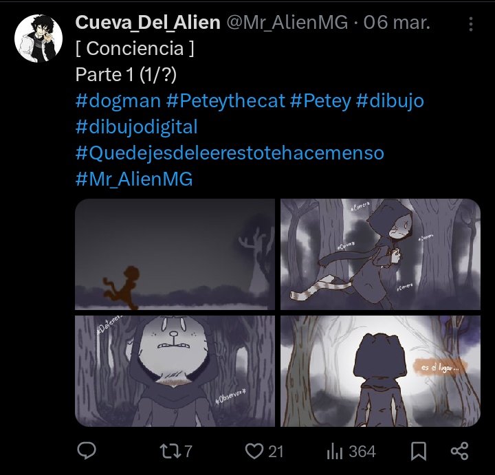 Mr_AlienMG's tweet photo. No lo eh abandonado, lo sigo avanzando porque ya me conozco.
-chilla en procrastinador-
#dogman #dogmanfanart #Peteythecat #Petey https://t.co/an5WVUpaVo