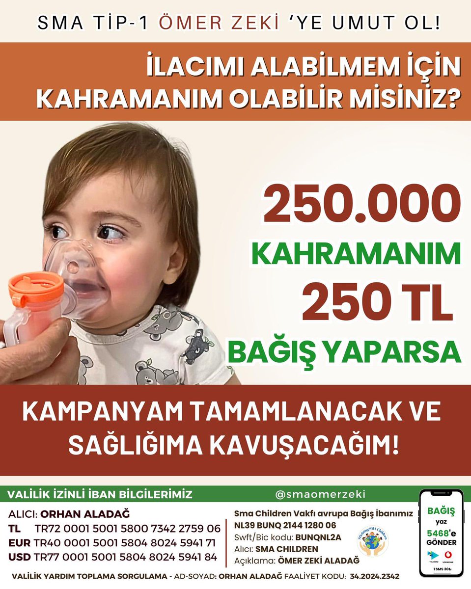 Sesimin duyulması için paylasım desteği verir misiniz ? 

Valilik onaylı kampanyamda sesimin duyulması için beni paylaşarak destek olur musunuz, sadece 250.000 abim ve ablamın vereceği 250 tl destek ile ilacımı alıp sağlığıma kavuşabilirim. Ne olur beni görmezden gelmeyin.
