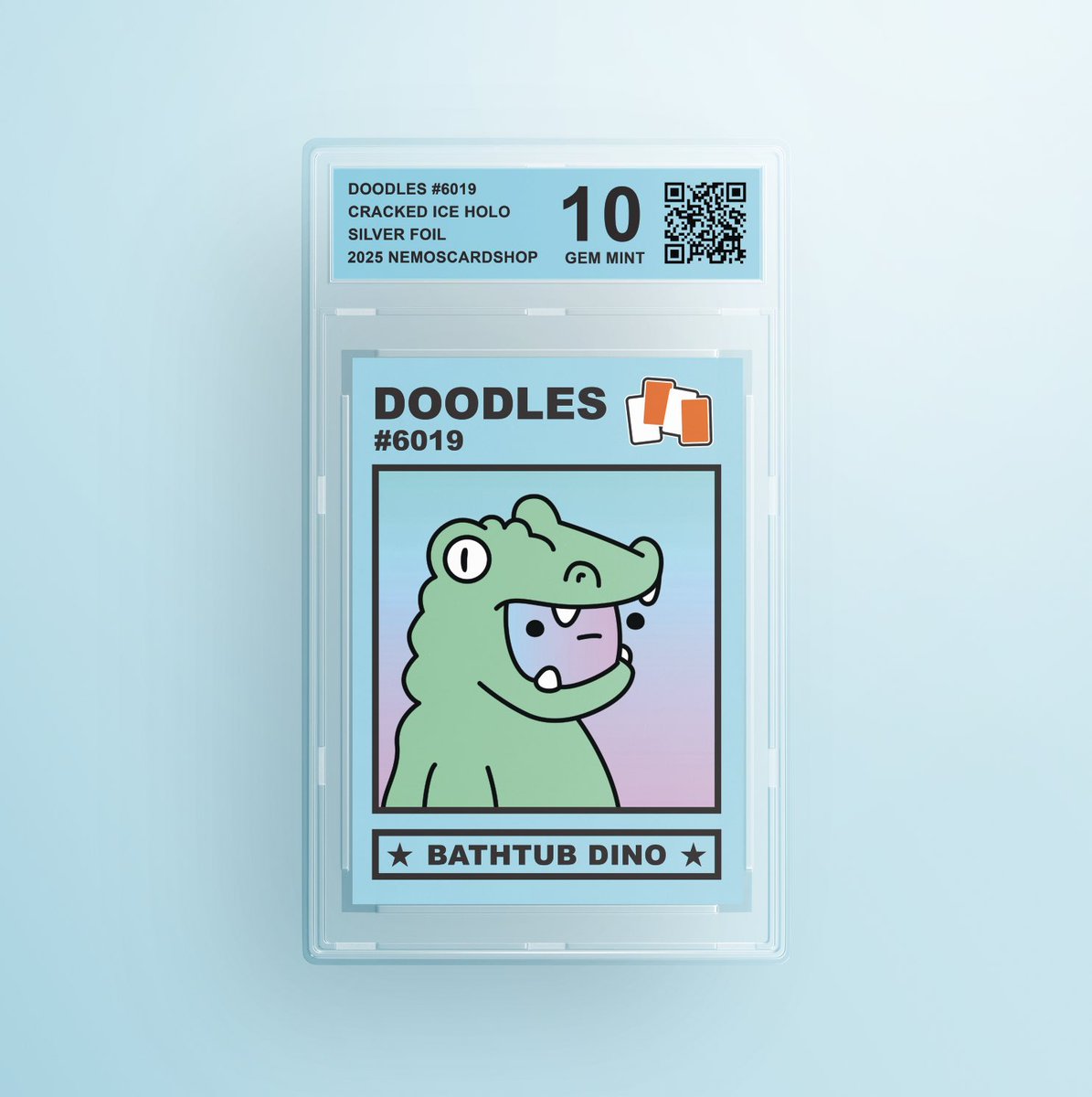 You asked for physical trading cards with a QR code feature on it.. and, here we go!

Introducing V2 of our design line-up, featuring <a href="/doodles/">doodles</a> and <a href="/Bathtub_Dino/">BathtubDino</a>. Simple, minimalistic, now connecting URL to IRL! (Physical card will be holographic)

Available now by request, and