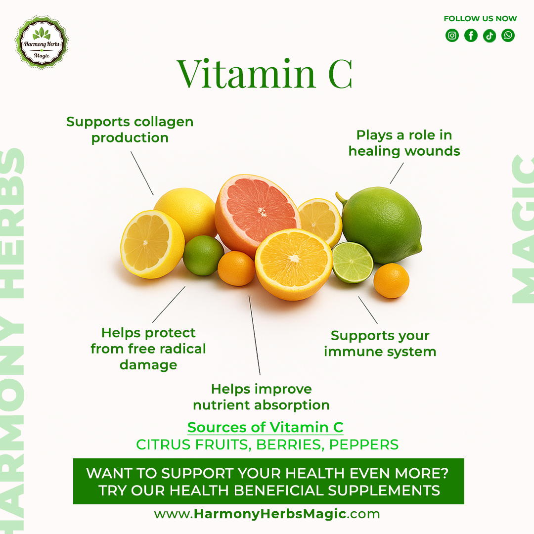 HarmonyHarbs's tweet photo. Supercharge Your Health with the Power of Vitamin C!

Looking for a simple way to boost your health? Vitamin C is your go-to powerhouse! From strengthening your immune system to giving your skin a natural glow, this antioxidant is a must-have. #HarmonyHerbsMagic https://t.co/o1GqEBDhaz