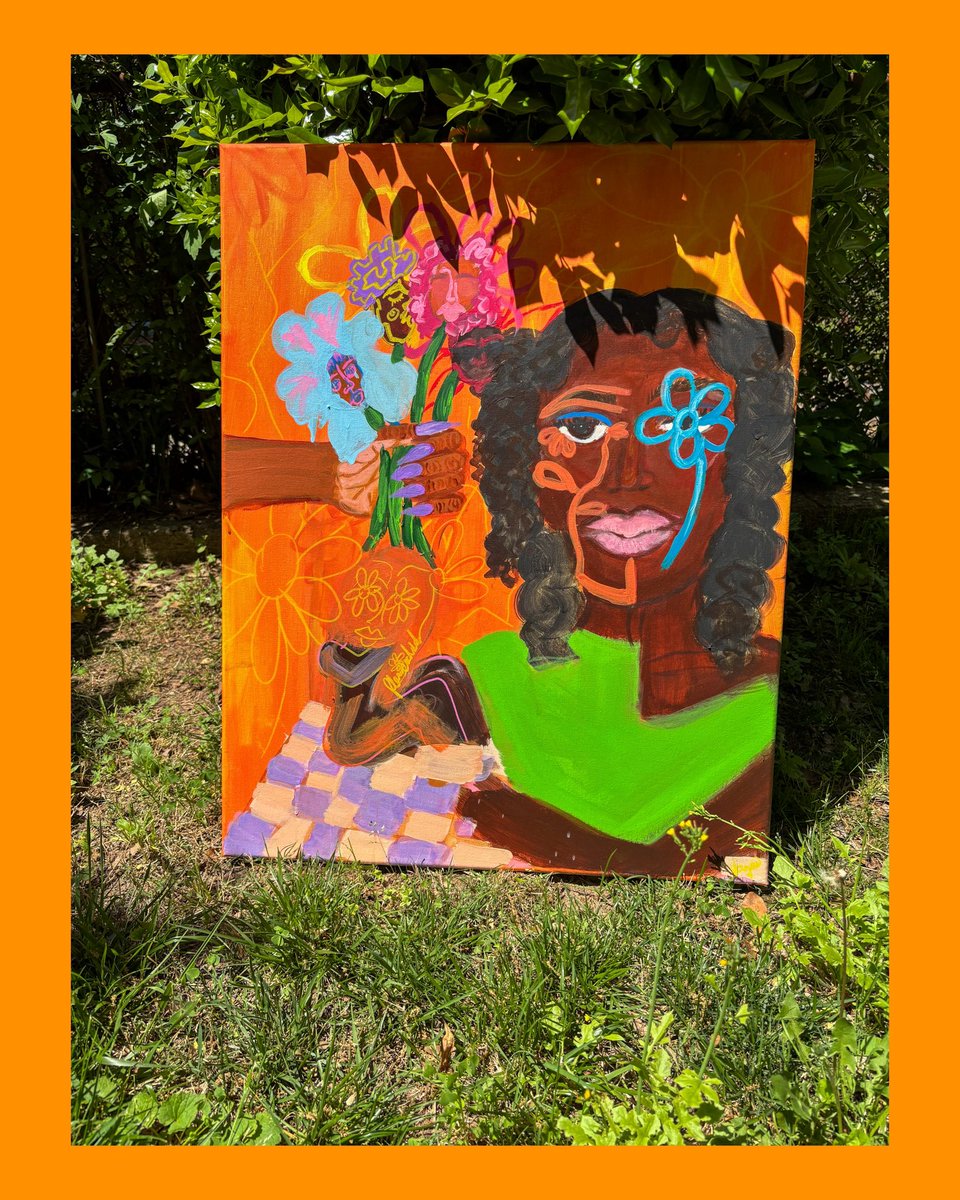 YannaCreatess's tweet photo. “FLOWER CHILD.” 🌸 (2025) 22x28 acrylic on canvas https://t.co/PvXiNlUpbW