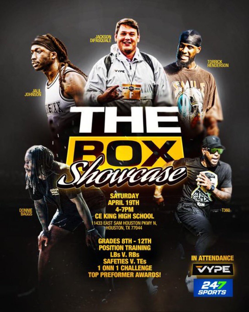 Jeremiah Williams (@jwilliams08_) on Twitter photo Excited to compete at the box camp. I appreciate the opportunity 🙏
<a href="/T360Elite/">Coach T</a> <a href="/coachcodutti/">Coach Codutti</a> <a href="/KleinFootball25/">Klein Football #TheMothersh1p</a> <a href="/DonnieBaggs_/">#HCville</a> <a href="/Jalil_Johnson21/">Jalil Johnson</a> #RBGang #TheMothers1p #OGK Excited to compete at the box camp. I appreciate the opportunity 🙏
<a href="/T360Elite/">Coach T</a> <a href="/coachcodutti/">Coach Codutti</a> <a href="/KleinFootball25/">Klein Football #TheMothersh1p</a> <a href="/DonnieBaggs_/">#HCville</a> <a href="/Jalil_Johnson21/">Jalil Johnson</a> #RBGang #TheMothers1p #OGK