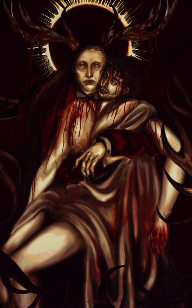 FConstanti2665's tweet photo. #hannibal #hannibalseriers #hannibalfamily #hanniballecter #hannibalfanart #art #digitalart #hannigram #hannigramfanart #fanart #digitalfanart 

Reference:"Pieta" by William-Adolphe Bouguereau https://t.co/EjRYZtRild