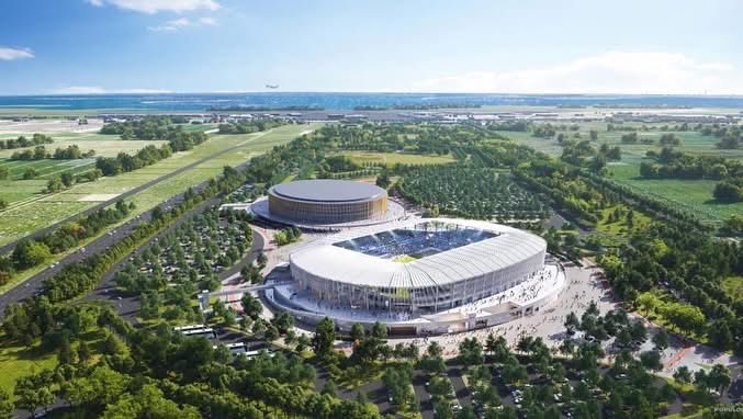 Worldstadium_EN's tweet photo. 〽️ Venezia FC's new 18,500-seat stadium in Tessèra, designed by Maffeis &amp; Populous, was unveiled at Town Hall. No more ferry rides! Part of the €315M Bosco dello Sport, it’s a game-changer if approved. Fingers crossed for 2027! 🇮🇹
📸 #VeneziaFC | #SerieA https://t.co/Jy5IYfIPes