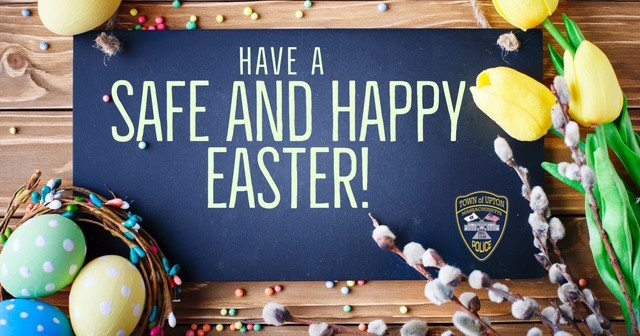 🐰🌷 Happy Easter from the Upton Police Department! 🌷🐰

Wishing our amazing community a joyful, safe day filled with love, laughter &amp; chocolate! 🍫

Travel safely, look out for one another, and enjoy the holiday! 🐣🌿