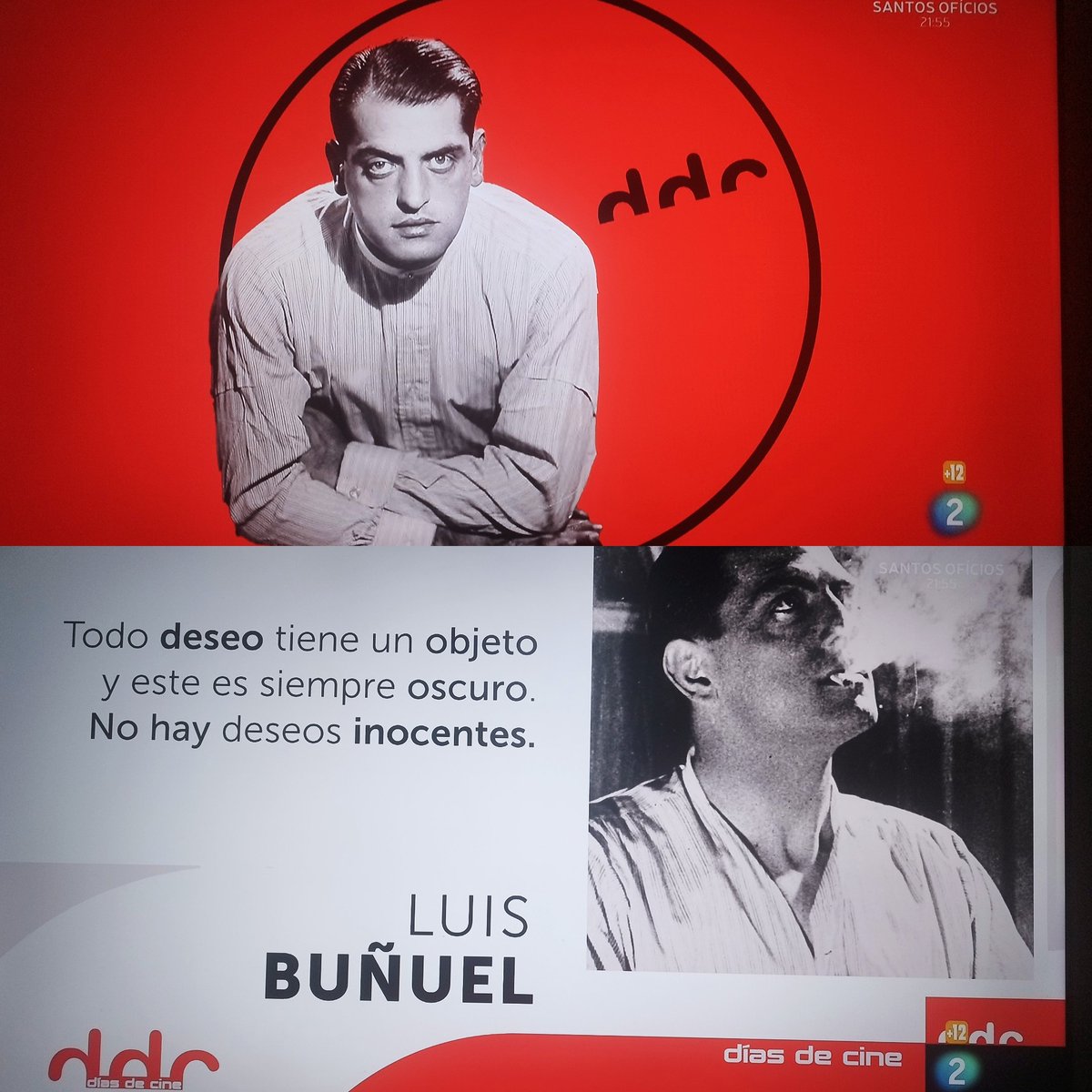 DiegoFerroAct's tweet photo. Amando #DiasDeCine y todo lo que nos trae. Repasando la obra del cineasta gracias a @GerardoQuietMan y el equipazo del programa. El genio nos lego tb maravillosas frases como... "Todo deseo tiene un objeto y este es siempre oscuro. No hay deseos inocentes" #LuisBuñuel @DiasDeCine https://t.co/ZbtGm4hMXw