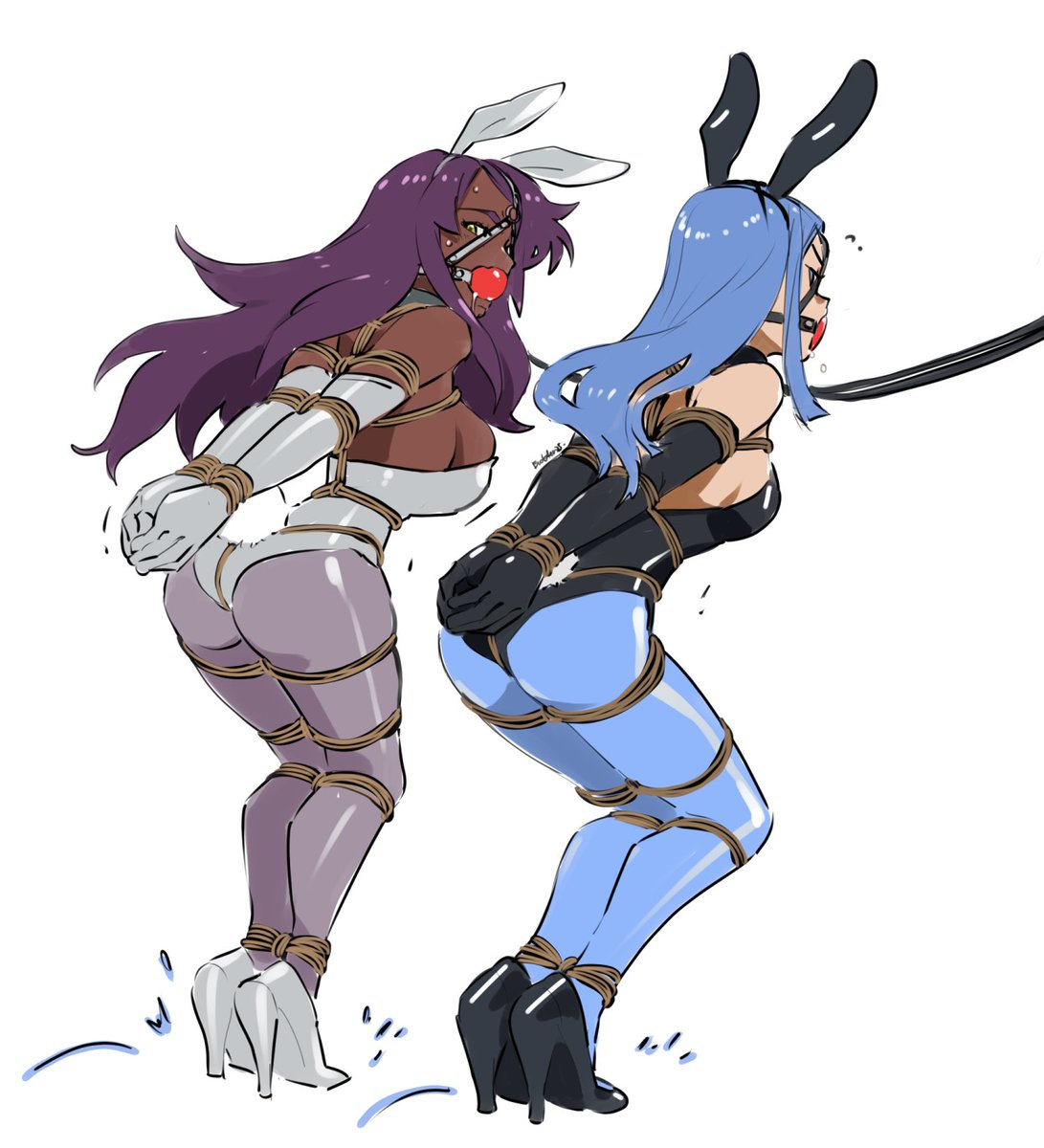 lewdbook's tweet photo. Easter is just around the corner. So what better way to start the holiday than by catching some lovely bunnies. Amira and Raze certainly aren’t objecting. 

Art by the wonderful @EUDETENIS https://t.co/OCYlOJIhQt