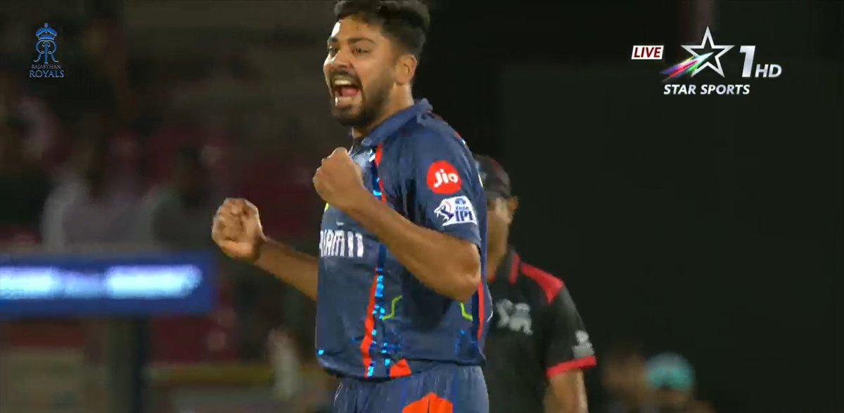 Cric8Vivek's tweet photo. Avesh Khan, you're truly a superstar! Great bowling in the death oversπππͺ
#LSGvsRR #AveshKhan #avesh https://t.co/HiJ7Rsf0tN