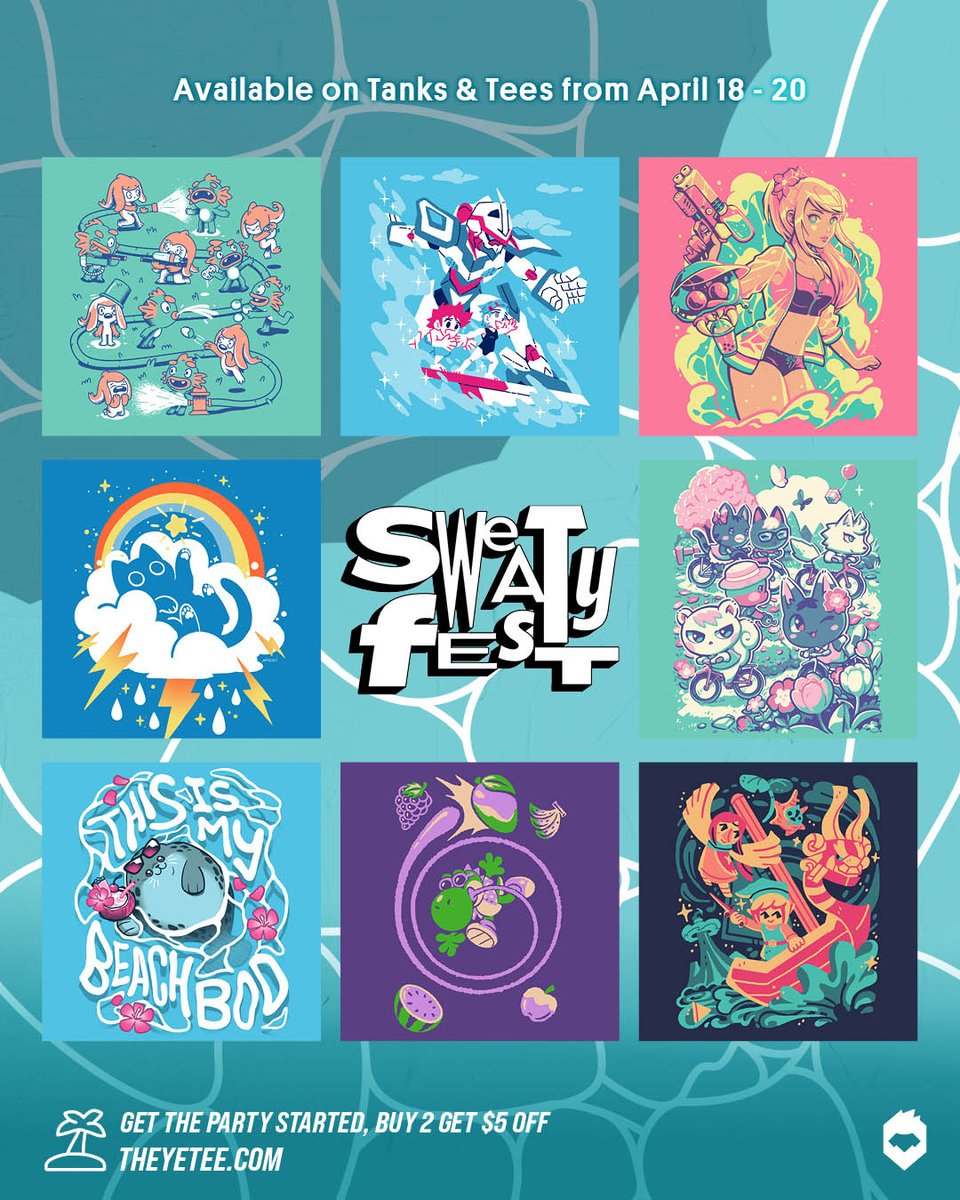 「Survival of the wettest! It's soak or be」|The Yetee 🌈のイラスト