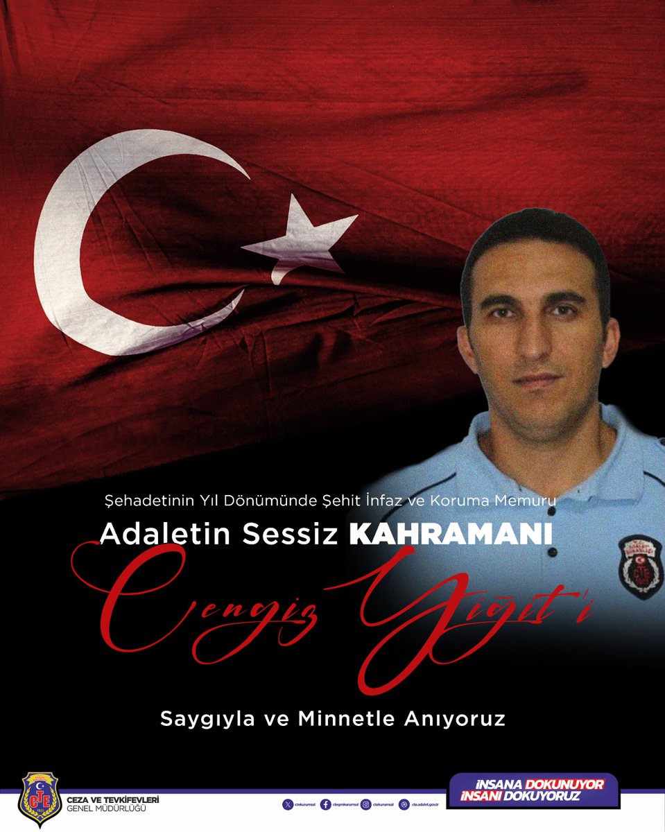 Unutmadık, unutmayacağız…

20 Nisan 2022’de Bursa’da düzenlenen alçak terör saldırısında şehit düşen İnfaz ve Koruma Memuru #CengizYiğit’i rahmet, minnet ve saygıyla anıyoruz.