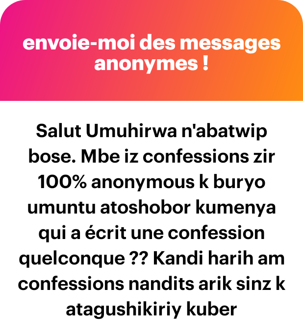 Sir_Umuhirwaa2's tweet photo. Ugire wandike ibiki ? 😂💀

Yess ni #Anonyme https://t.co/2L8wqCnXKP