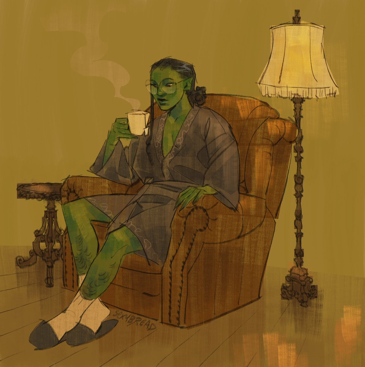 mickxtii's tweet photo. so. ik these were supposed to b doodles. i mightve gotten a bit excited.. and i havent even drawn galinda </3 but heres elphie in her dad fit https://t.co/jzubRwcniA