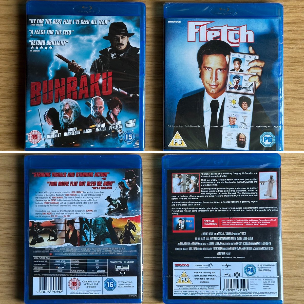 s77tux's tweet image. Further #LatestAdditions to my #BlurayCollection: #Bunraku starring #JoshHartnett, @WoodyHarrelson &amp;amp; @perlmutations (this’ll be a first watch!) Plus #Fletch starring @ChevyChaseToGo (haven’t seen this in years, look forward to rewatching!) #Bluray #PhysicalMedia #KeepDiscsAlive
