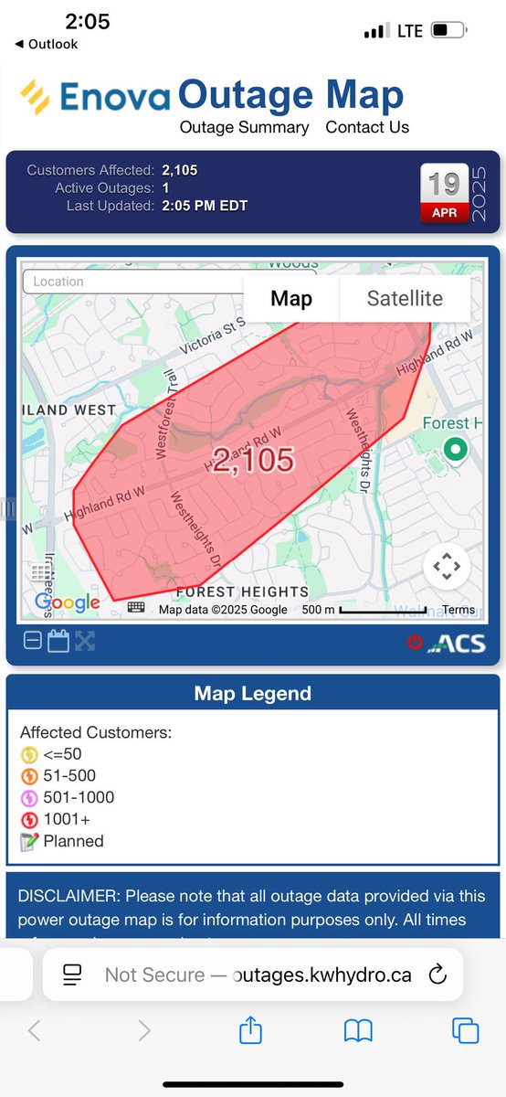 Power outage in Ward 7 Forest Heights area. Treat all out traffic lights as a 4 way stop. #kitchener