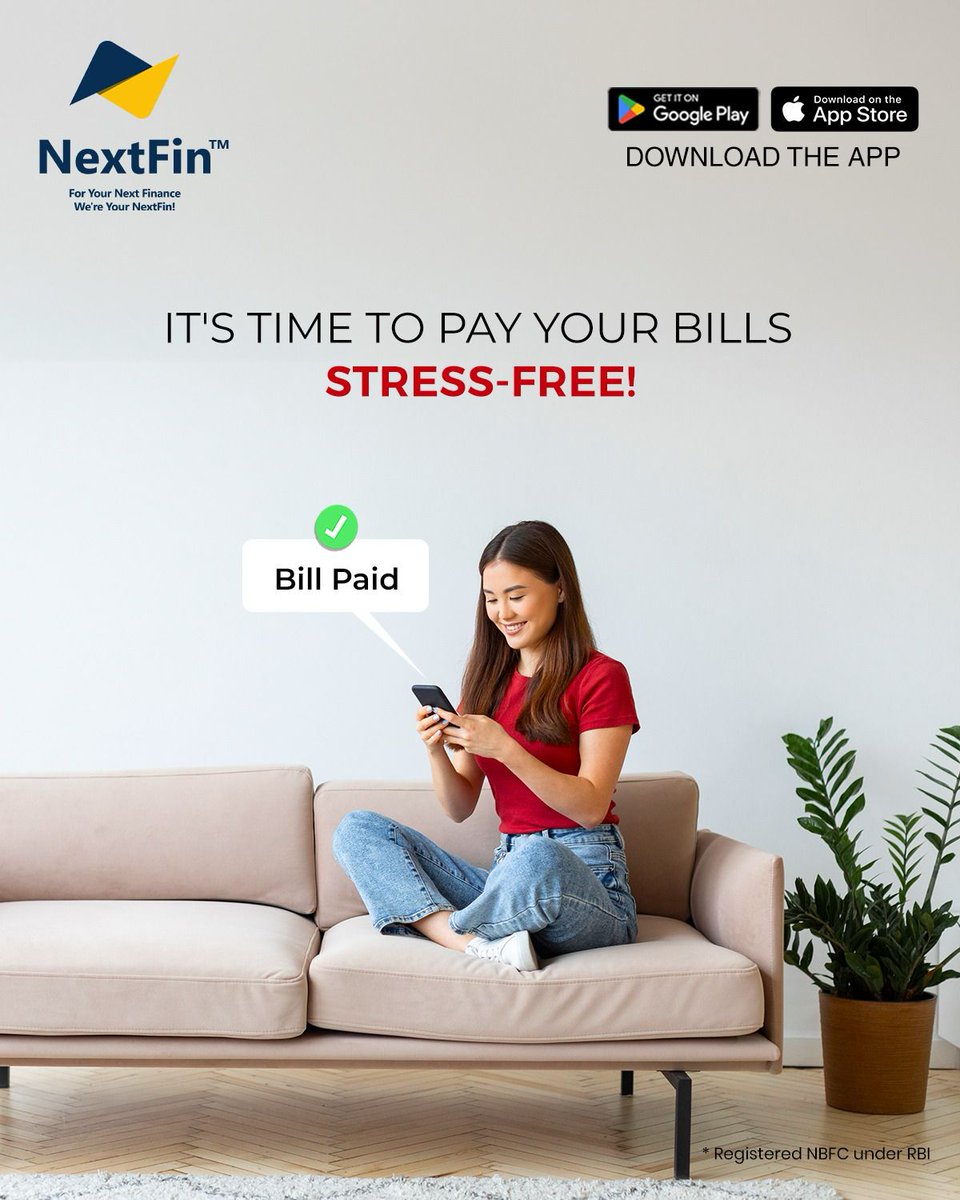 Why step out when your loan can come to you?
Enjoy instant approvals and zero branch visits - apply from the comfort of your home with NextFin.

Download the App Now:
Android: bit.ly/3vr4JBp
iOS: apple.co/3IkaSEb

#NextFin #InstantLoan #NoBranchVisits