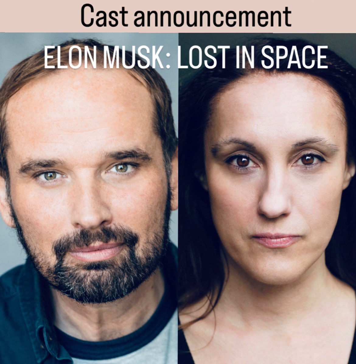 Perfectly Normal Theatre Ltd (@elonmusktheplay) on Twitter photo ELON MUSK: LOST IN SPACE stars <a href="/BWhiteheadvoice/">Ben Whitehead</a> & <a href="/La_Lawrie/">Sarah Lawrie</a>
An action-packed, satirical epic that looks inside the scary mind of Elon Musk to find out what’s really going on in there.
Catch our <a href="/edfringe/">Edinburgh Festival Fringe</a> previews <a href="/CamdenFringe/">Camden Fringe</a> 1-2 August <a href="/TTechnis/">Theatro Technis @ 26 Crowndale</a>
🎫 camdenfringe.com/events/elon-mu… ELON MUSK: LOST IN SPACE stars <a href="/BWhiteheadvoice/">Ben Whitehead</a> & <a href="/La_Lawrie/">Sarah Lawrie</a>
An action-packed, satirical epic that looks inside the scary mind of Elon Musk to find out what’s really going on in there.
Catch our <a href="/edfringe/">Edinburgh Festival Fringe</a> previews <a href="/CamdenFringe/">Camden Fringe</a> 1-2 August <a href="/TTechnis/">Theatro Technis @ 26 Crowndale</a>
🎫 camdenfringe.com/events/elon-mu…