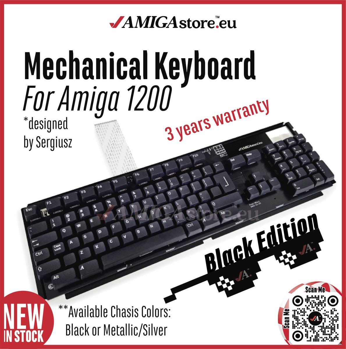AMIGAstore's tweet photo. NEW Black Edition‼️
Mechanical Keyboard
Commodore Amiga 1200
Designed by #Sergiusz
https://t.co/vvXBcCdv0N ↖️
Don’t Trust Imitators! We are @AMIGAstore.eu™
Your trusted #AMIGA_store
3 years warranty
The A1200 Metal Keyboard is available now & in stock for immediate shipping https://t.co/ave0eKMvAV