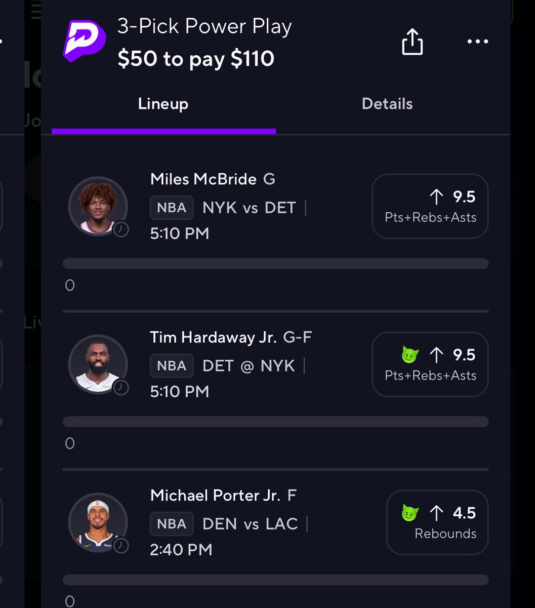 BetWithCrazy's tweet photo. 4/19 Money Flip 💰🤑

New York vs Detroit should be a blowout so Miles will get the PT should be a easy cash X.

Miles McBride O 9.5 PRA
Tim Hardaway O 9.5 PRA ALT
Michael Porter Jr. O 4.5 Rebounds ALT
#BETSOME #BetWithCrazy https://t.co/Zx423TrUjd