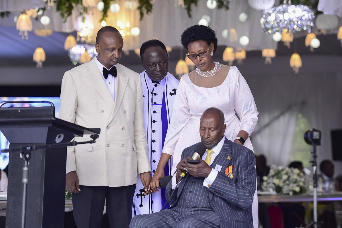 KagutaMuseveni's tweet photo. Today, I celebrated the 100th birthday of Mzee Thomas Kayangire in Kashari. It's a rare milestone, and he achieved it through his dedication to a healthy life.

I joined the celebration to honor his years of service. Back in 1965, while I was in High school, Mzee Kaguta gifted me 22 heifers, and Kayangire rode his bicycle to help me care for them, demonstrating his commitment to serve everyone, regardless of age or status.

His kindness has always stayed with me. When he invited me to his wedding anniversary in 2008 and again today, I came to show my appreciation. Mzee Kayangire’s long life reflects the rewards of serving others.