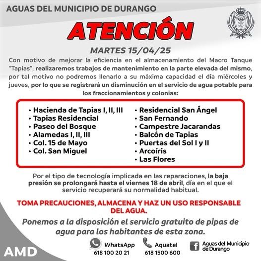 CafeconMario's tweet photo. Mas de 24hrs sin agua y @AMD_Durango no contestan ni atienden solicitudes de pipa. Que boicot te están aplicando @josejoseantonio , mira que dejar sin agua en días santos cuando la gente recibe visitas de fuera, no te deja bien parado en época electoral. https://t.co/rIv9JoE3HS