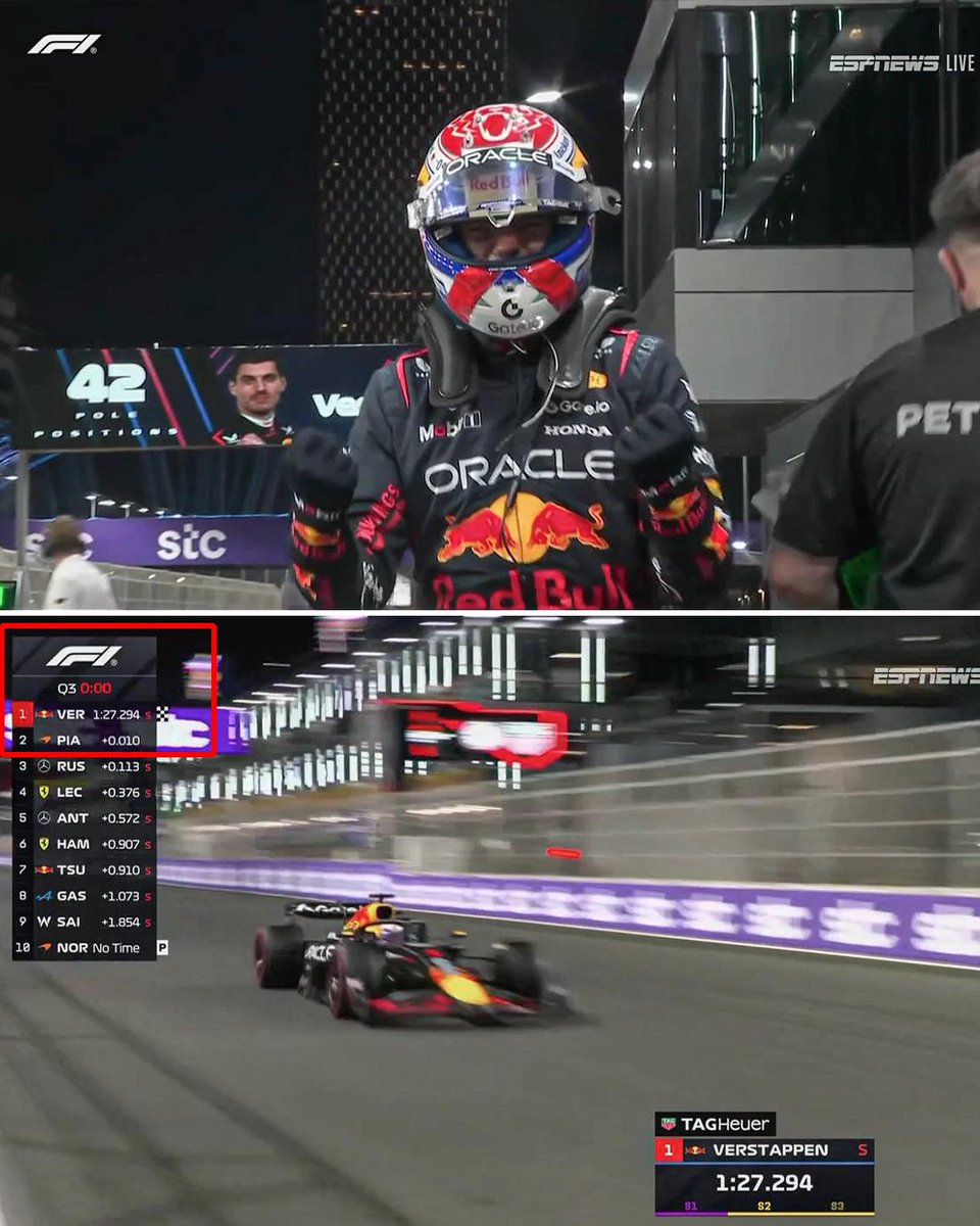 ESPNF1's tweet photo. "SIMPLY LOVELY THAT!"

MAX VERSTAPPEN TAKES POLE IN SAUDI ARABIA 🔥 https://t.co/wLaDTyzWb2